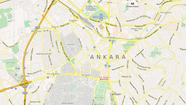 Ankara City Map Vector Illustrator