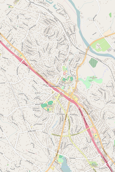 Detailed Editable Vector Map of  Atascadero