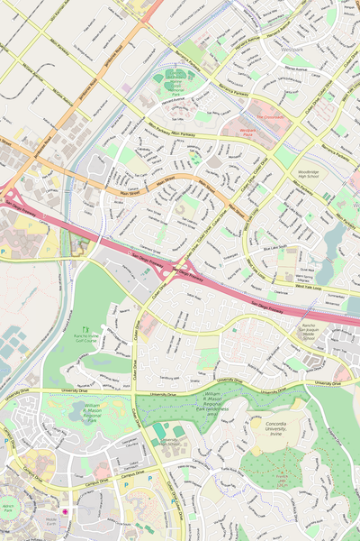 Detailed Editable Vector Map of  Irvine