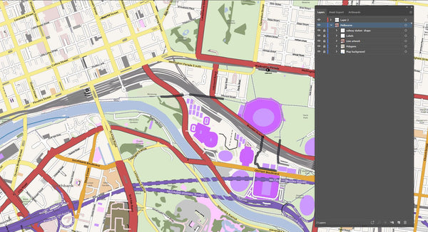Editable City Map of Melbourne - Australia