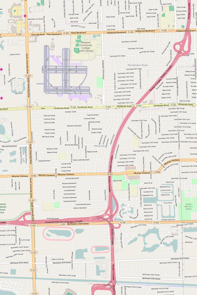 Detailed Editable Vector Map of  Miramar