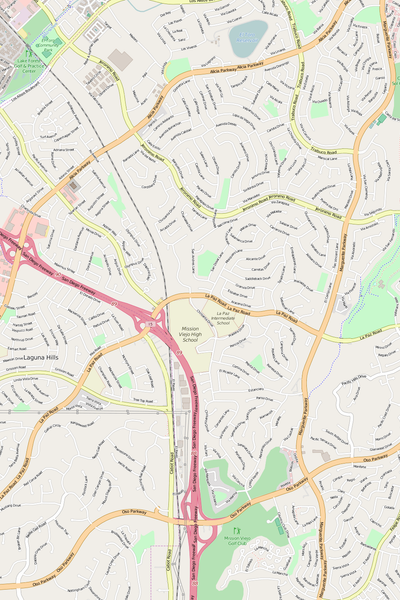 Detailed Editable Vector Map of  Mission Viejo
