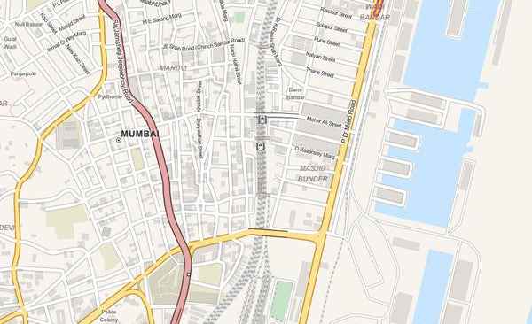 Mumbai Editable Illustrator Map