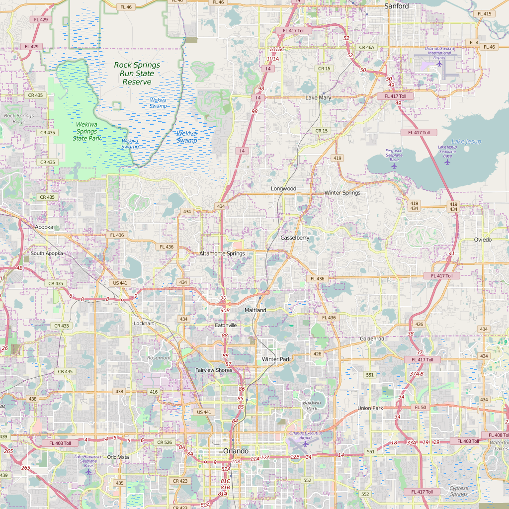 Editable City Map of Altamonte Springs, FL