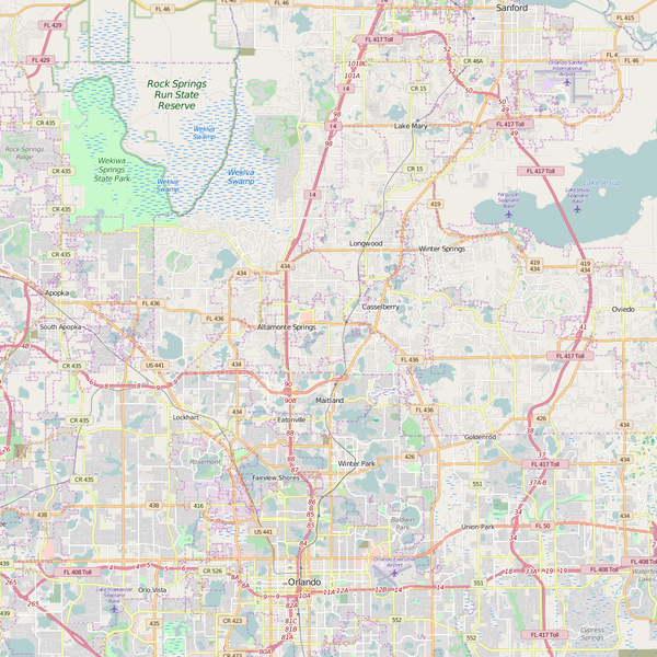 Editable City Map of Altamonte Springs, FL
