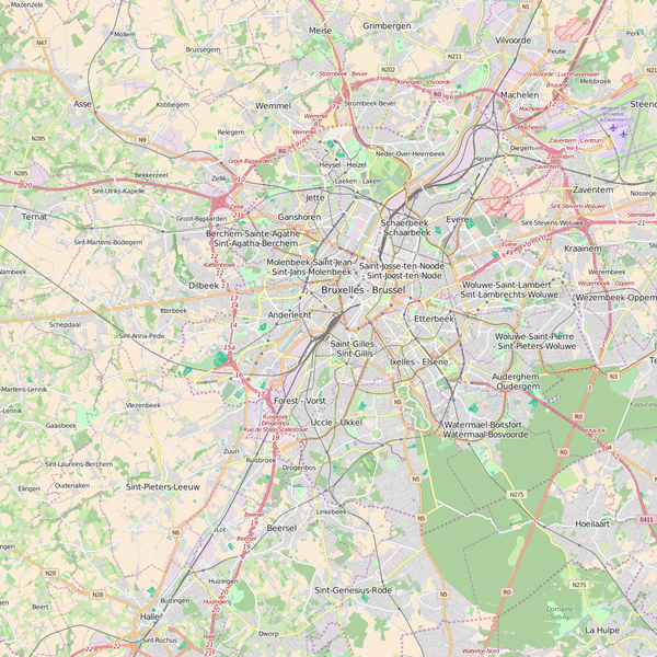 Editable  Vector City Map of Brussels
