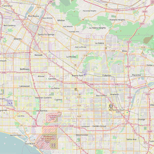 Detailed Editable Vector Map of Buena Park