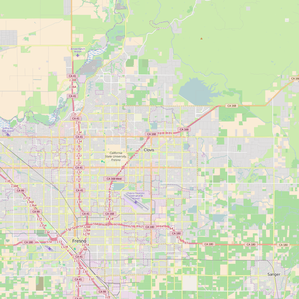 Editable City Map of Clovis, CA