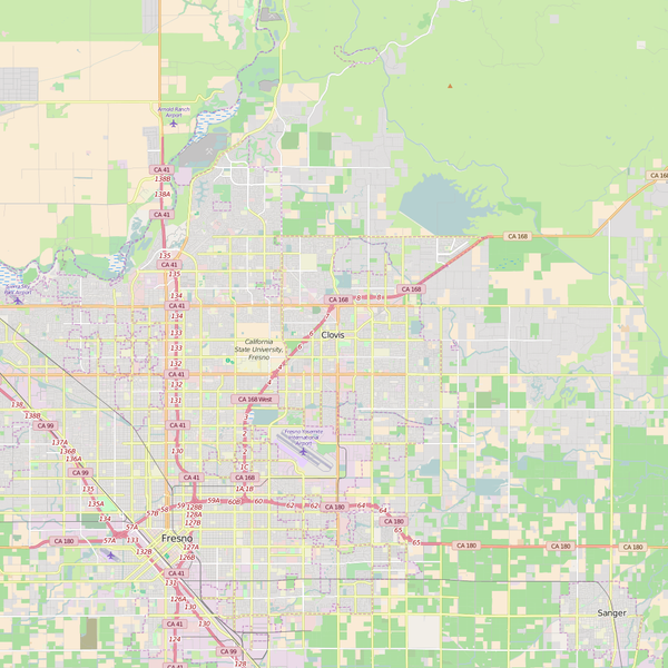 Editable City Map of Clovis, CA