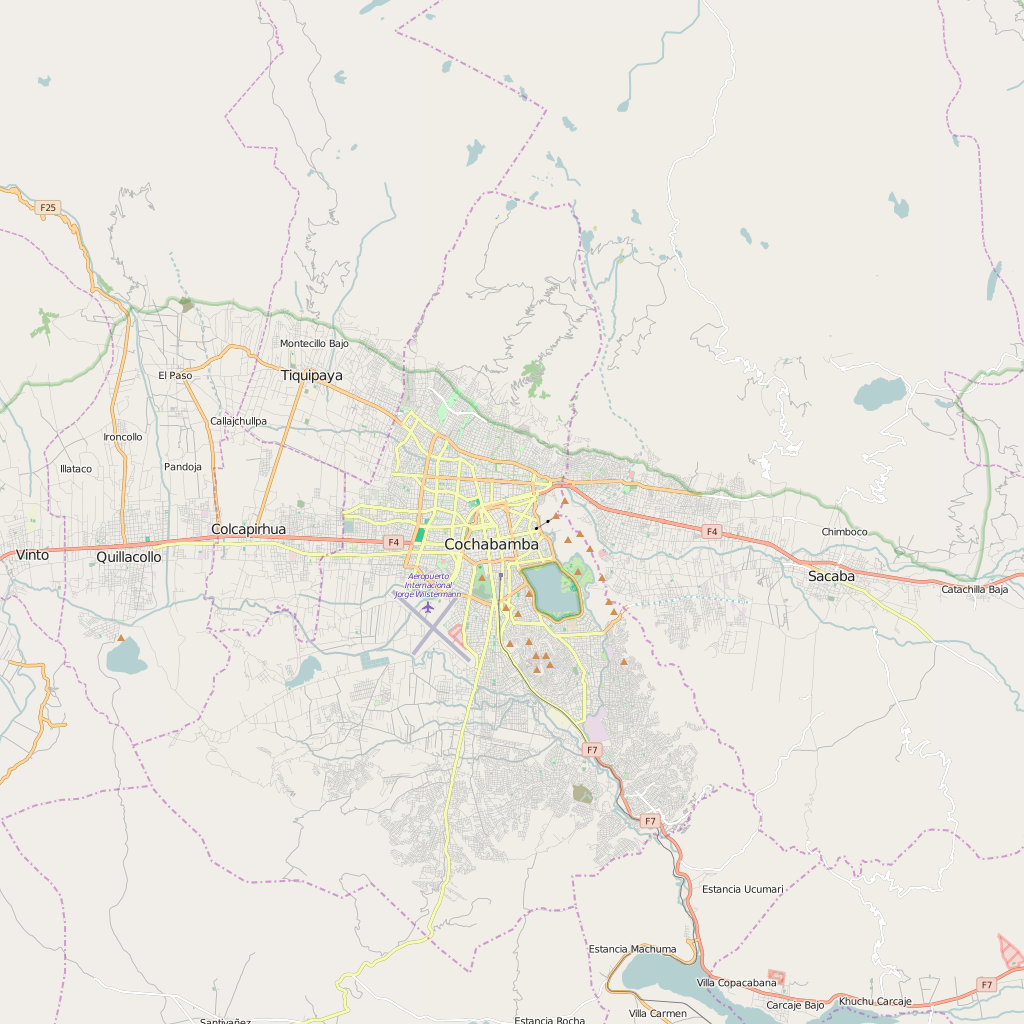 Editable City Map of Cochabamba