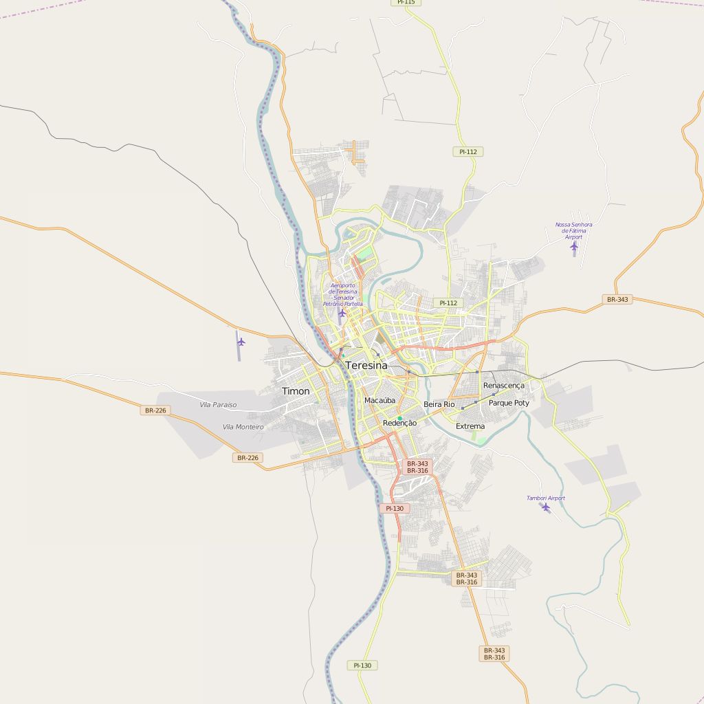 Editable City Map of Teresina