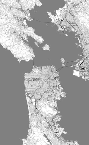Outline City Map of San Francisco