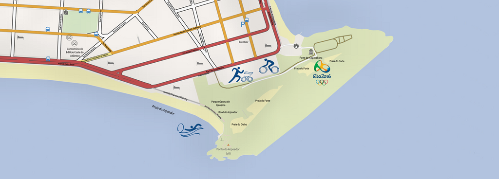 High Res Vector Map of the Copacabana Olympic Area