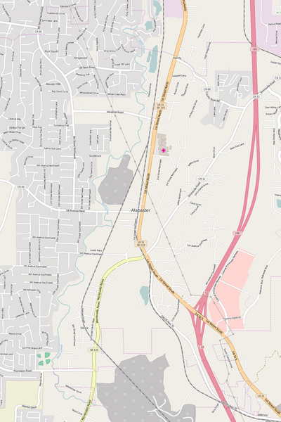 Detailed Editable Vector Map of  Alabaster
