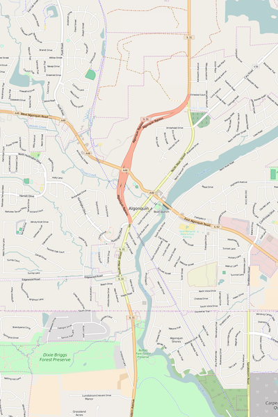 Detailed Editable Vector Map of  Algonquin