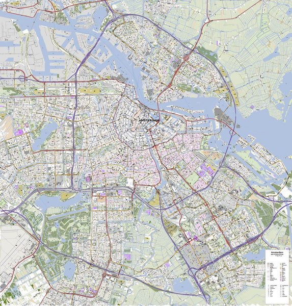 Editable City Map of Amsterdam
