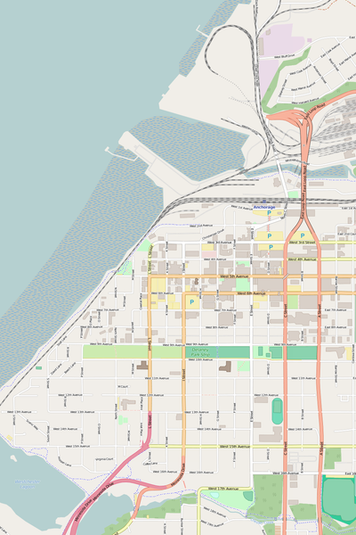 Detailed Editable Vector Map of  Anchorage