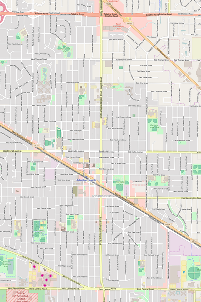 Detailed Editable Vector Map of  Arlington Heights