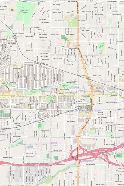 Detailed Editable Vector Map of  Arvada