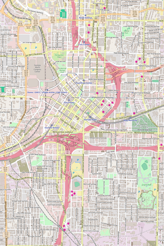 Detailed Editable Vector Map of  Atlanta