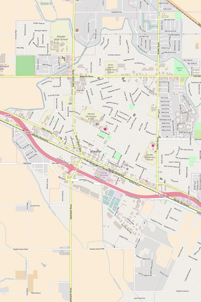 Detailed Editable Vector Map of  Atwater