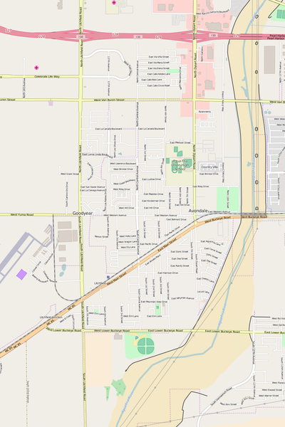 Detailed Editable Vector Map of  Avondale
