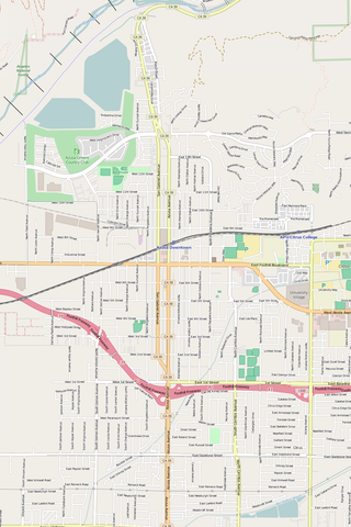 Detailed Editable Vector Map of  Azusa