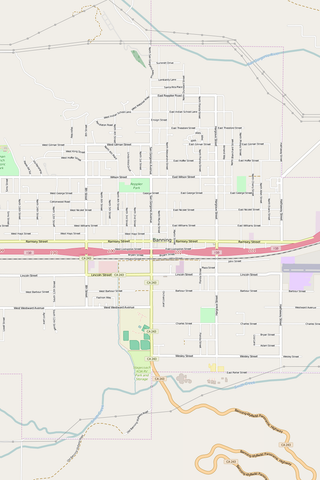 Detailed Editable Vector Map of  Banning