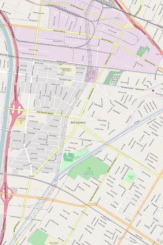Detailed Editable Vector Map of  Bell Gardens