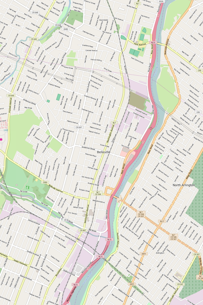 Detailed Editable Vector Map of  Belleville