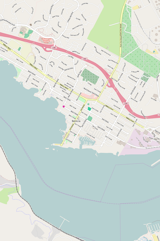 Detailed Editable Vector Map of  Benicia