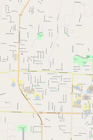 Detailed Editable Vector Map of  Bentonville