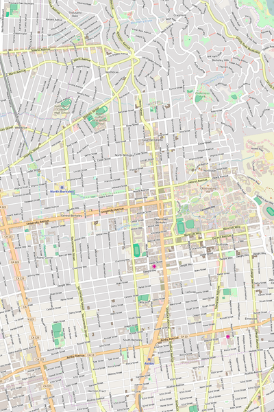 Detailed Editable Vector Map of  Berkeley