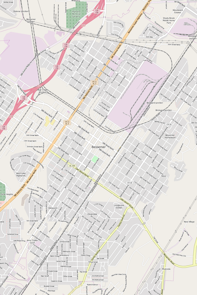 Detailed Editable Vector Map of  Bessemer