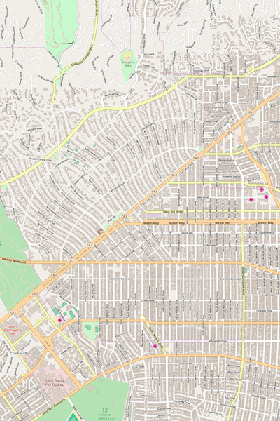 Detailed Editable Vector Map of  Beverly Hills
