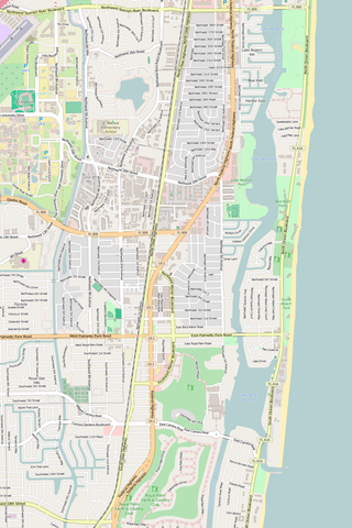 Detailed Editable Vector Map of  Boca Raton