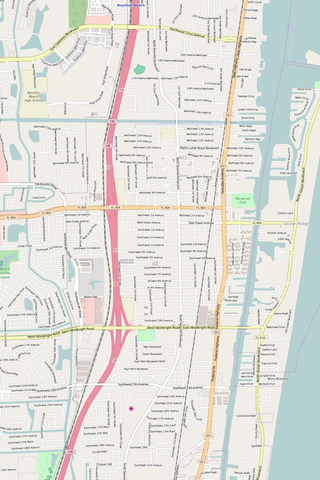 Detailed Editable Vector Map of  Boynton Beach