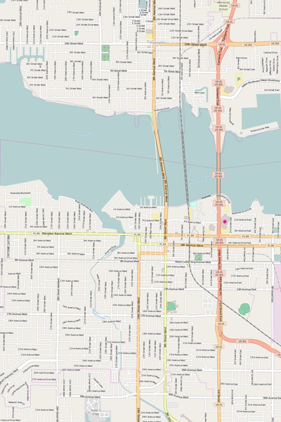 Detailed Editable Vector Map of  Bradenton