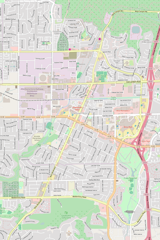 Detailed Editable Vector Map of  Brea
