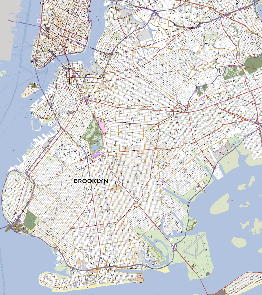 Brooklyn New York Map Ricca Chloette
