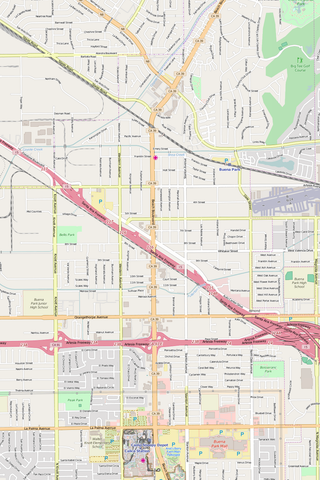 Detailed Editable Vector Map of  Buena Park