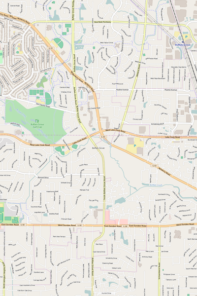 Detailed Editable Vector Map of  Buffalo Grove