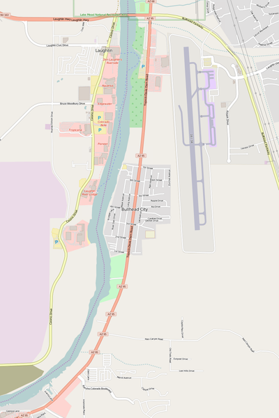 Detailed Editable Vector Map of  Bullhead City