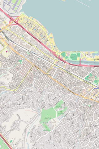 Detailed Editable Vector Map of  Burlingame