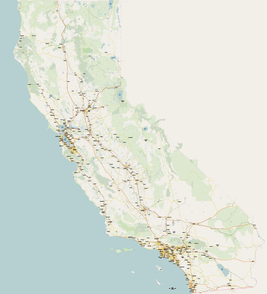 California map Adobe Illlustrator vector layers