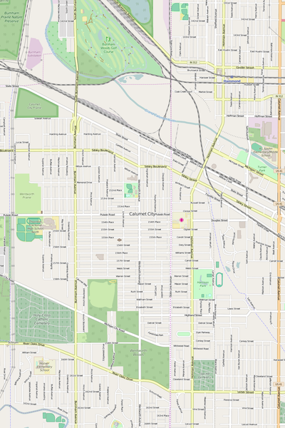 Detailed Editable Vector Map of  Calumet City