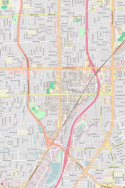 Detailed Editable Vector Map of  Campbell