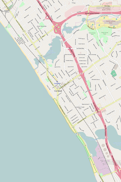 Detailed Editable Vector Map of  Carlsbad