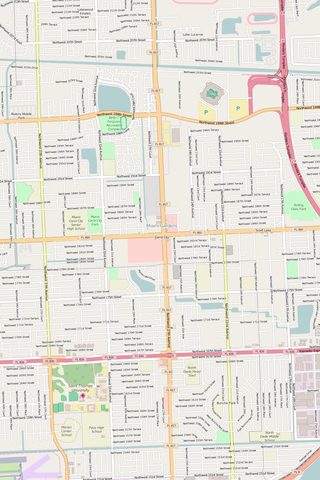 Detailed Editable Vector Map of  Carol City