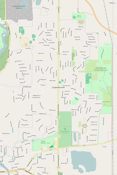 Detailed Editable Vector Map of  Carpentersville